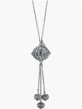 NWOT SAMUEL B. Filigree Tassel Y-Necklace Silver 925